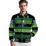 personalized los angeles dodgers clover green lines green black varsity jacket best selling