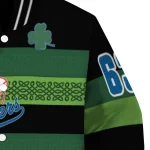 personalized los angeles dodgers clover green lines green black varsity jacket best selling