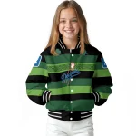 personalized los angeles dodgers clover green lines green black varsity jacket best selling