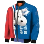 personalized los angeles dodgers snoopy head blue bomber jacket best selling