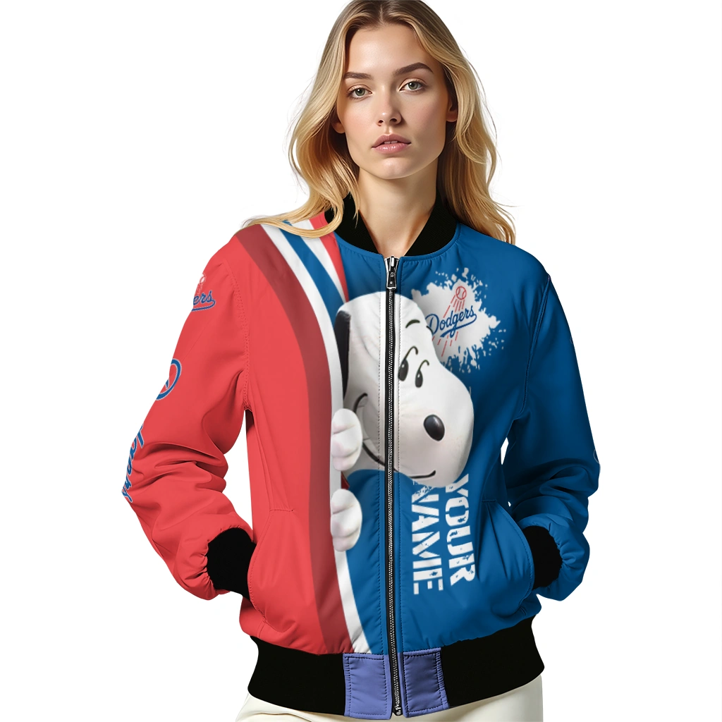 personalized los angeles dodgers snoopy head blue bomber jacket latest model personalized los angeles dodgers snoopy head blue bomber jacket latest model