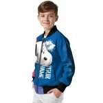 personalized los angeles dodgers snoopy head blue bomber jacket best selling