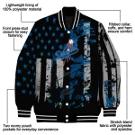 personalized los angeles dodgers star stripes blue black varsity jacket best selling