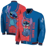 personalized los angeles dodgers stitch laughing blue varsity jacket best selling