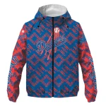 personalized los angeles dodgers trellis mesh blue windbreaker jacket best selling