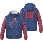 personalized los angeles dodgers trellis mesh blue windbreaker jacket best selling