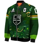 personalized los angeles kings shamrock vortex green bomber jacket best selling