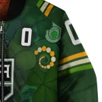 personalized los angeles kings shamrock vortex green bomber jacket best selling