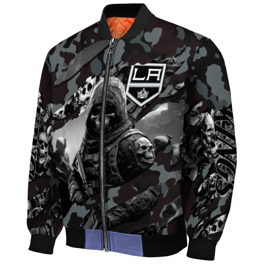 personalized los angeles kings skull horde black bomber jacket fashion forward personalized los angeles kings skull horde black bomber jacket fashion forward