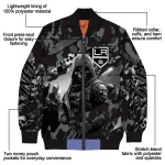 personalized los angeles kings skull horde black bomber jacket best selling