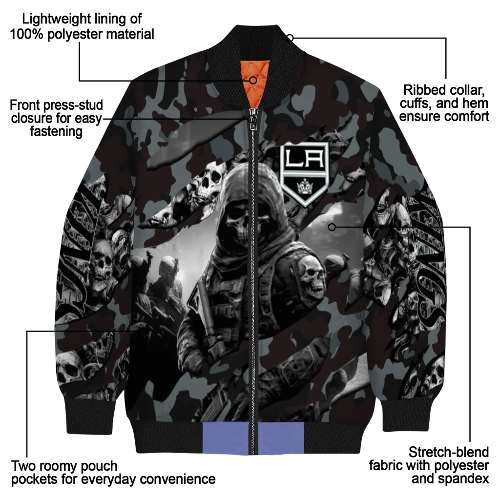 personalized los angeles kings skull horde black bomber jacket new arrival personalized los angeles kings skull horde black bomber jacket new arrival