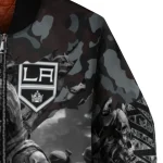 personalized los angeles kings skull horde black bomber jacket best selling
