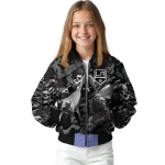 personalized los angeles kings skull horde black bomber jacket best selling