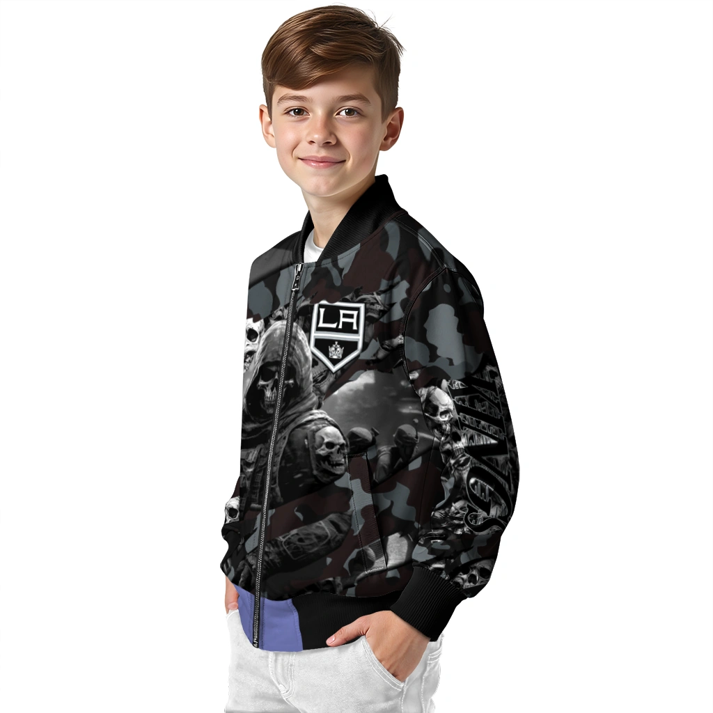 personalized los angeles kings skull horde black bomber jacket trendy personalized los angeles kings skull horde black bomber jacket trendy