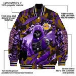 personalized los angeles lakers skull horde purple varsity jacket best selling