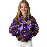 personalized los angeles lakers skull horde purple varsity jacket best selling