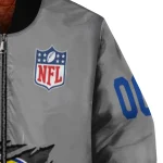 personalized los angeles rams claw marking grey bomber jacket best selling
