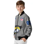 personalized los angeles rams claw marking grey bomber jacket best selling
