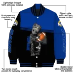 personalized los angeles rams groot football blue black varsity jacket best selling
