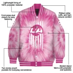 personalized los angeles rams pink tie dye pink varsity jacket best selling