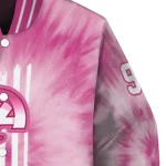 personalized los angeles rams pink tie dye pink varsity jacket best selling