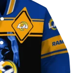 personalized los angeles rams reaper hands blue black varsity jacket best selling