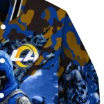 personalized los angeles rams skull horde blue varsity jacket best selling