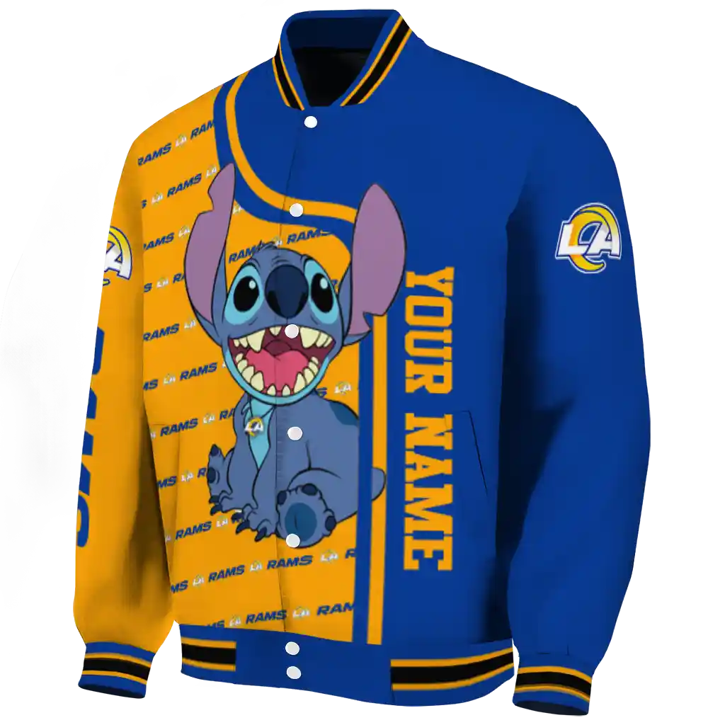 personalized los angeles rams stitch laughing blue varsity jacket best selling personalized los angeles rams stitch laughing blue varsity jacket best selling