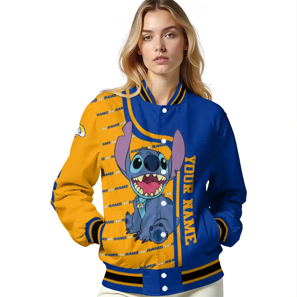 personalized los angeles rams stitch laughing blue varsity jacket latest model personalized los angeles rams stitch laughing blue varsity jacket latest model