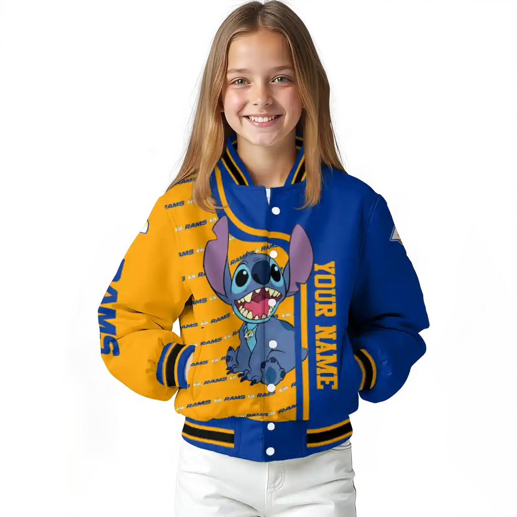 personalized los angeles rams stitch laughing blue varsity jacket top rated personalized los angeles rams stitch laughing blue varsity jacket top rated