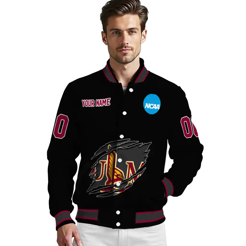 personalized louisiana monroe warhawks claw shred black varsity jacket high quality personalized louisiana monroe warhawks claw shred black varsity jacket high quality