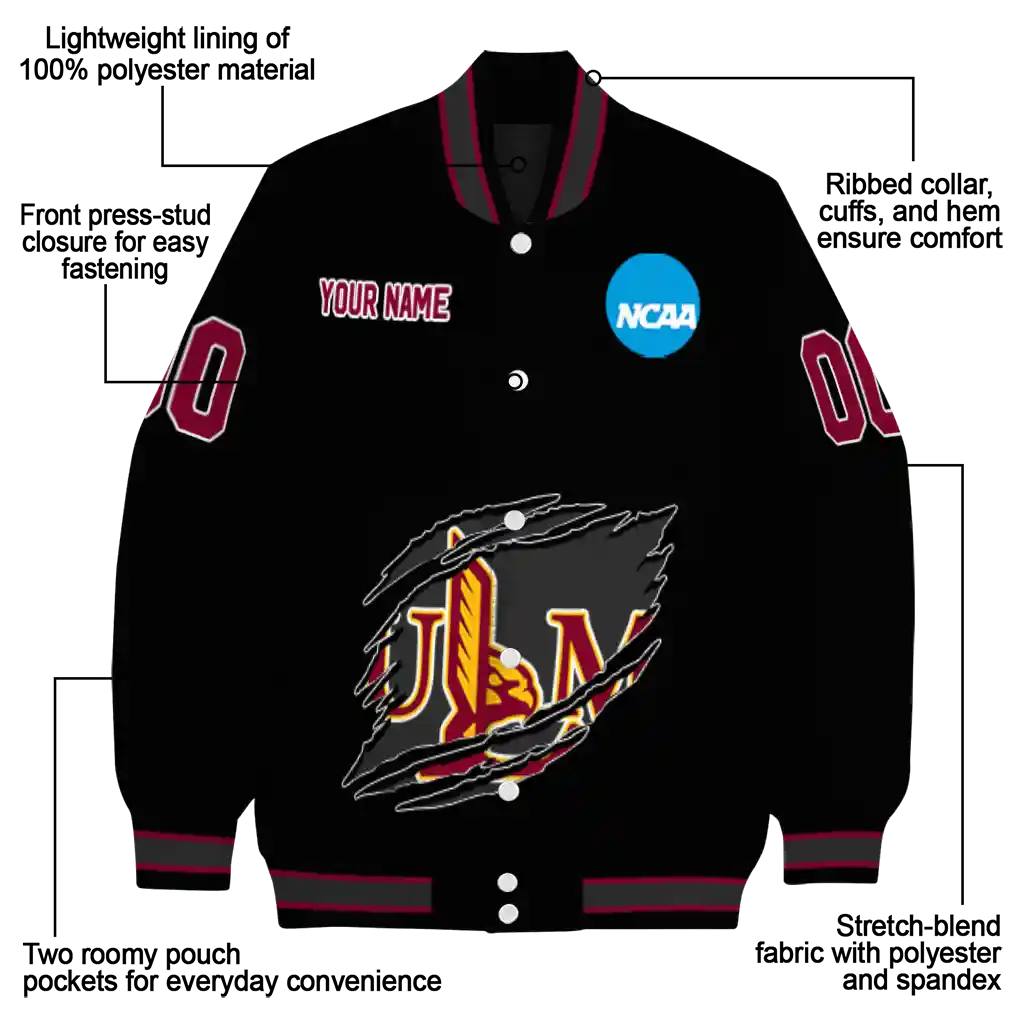 personalized louisiana monroe warhawks claw shred black varsity jacket new arrival personalized louisiana monroe warhawks claw shred black varsity jacket new arrival