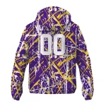 personalized lsu tigers brushstroke pattern purple windbreaker jacket best selling