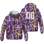 personalized lsu tigers brushstroke pattern purple windbreaker jacket best selling