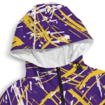personalized lsu tigers brushstroke pattern purple windbreaker jacket best selling