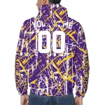 personalized lsu tigers brushstroke pattern purple windbreaker jacket best selling