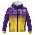 personalized lsu tigers pattern layers purple windbreaker jacket best selling