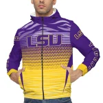 personalized lsu tigers pattern layers purple windbreaker jacket best selling