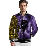 personalized lsu tigers skull cluster purple varsity jacket best selling
