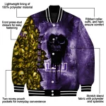 personalized lsu tigers skull cluster purple varsity jacket best selling