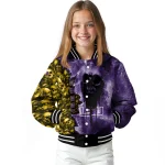 personalized lsu tigers skull cluster purple varsity jacket best selling