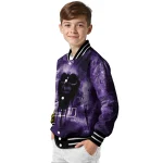 personalized lsu tigers skull cluster purple varsity jacket best selling