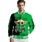 personalized marshall thundering herd adorable yoda green black varsity jacket best selling