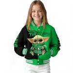 personalized marshall thundering herd adorable yoda green black varsity jacket best selling