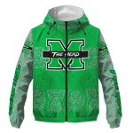 personalized marshall thundering herd cat eyes green windbreaker jacket best selling