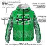 personalized marshall thundering herd cat eyes green windbreaker jacket best selling