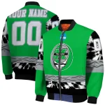 personalized marshall thundering herd circle skull green black bomber jacket best selling