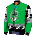 personalized marshall thundering herd circle skull green black bomber jacket best selling