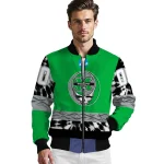 personalized marshall thundering herd circle skull green black bomber jacket best selling