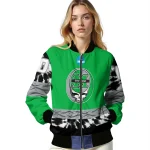 personalized marshall thundering herd circle skull green black bomber jacket best selling